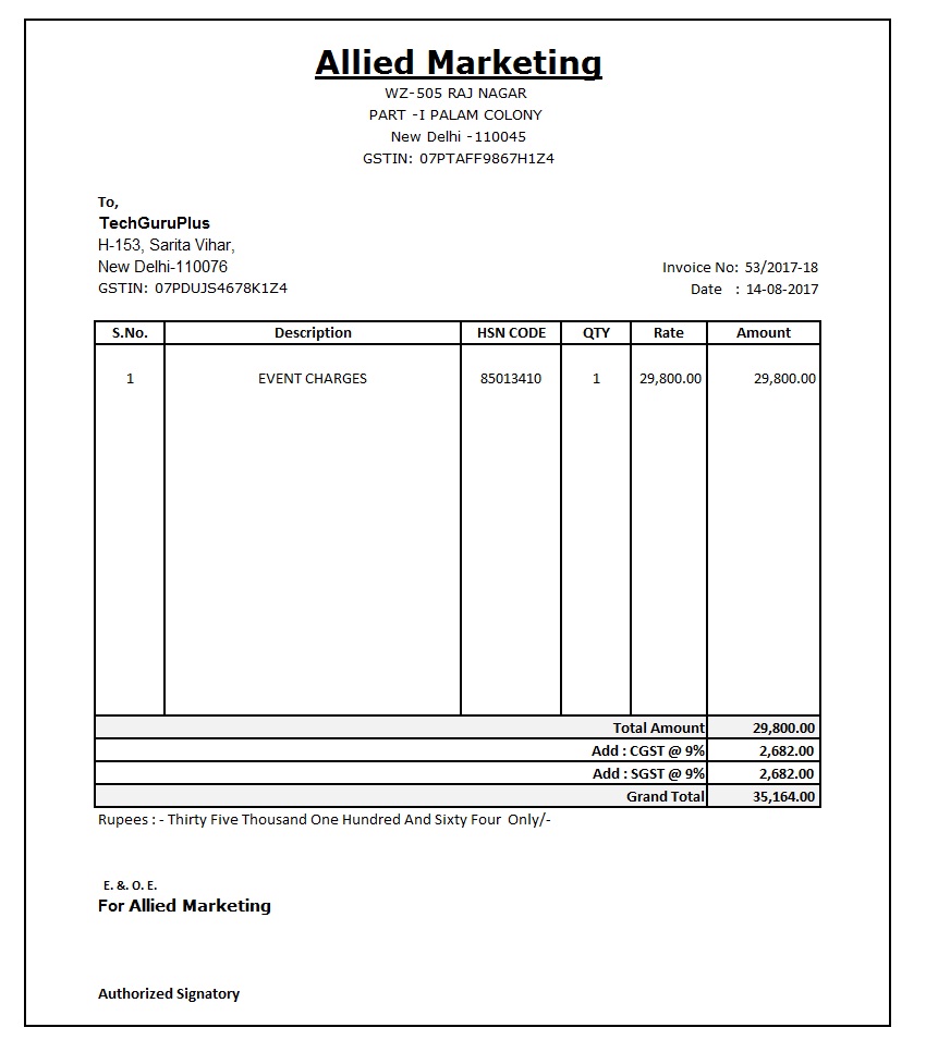 Simple Bill Format In Excel - Image to u