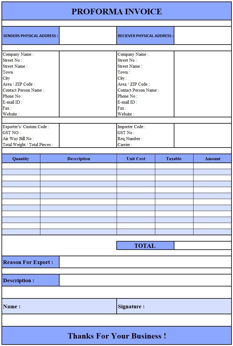 Proforma Invoice In Zoho Books,Download Proforma Invoice In Excel