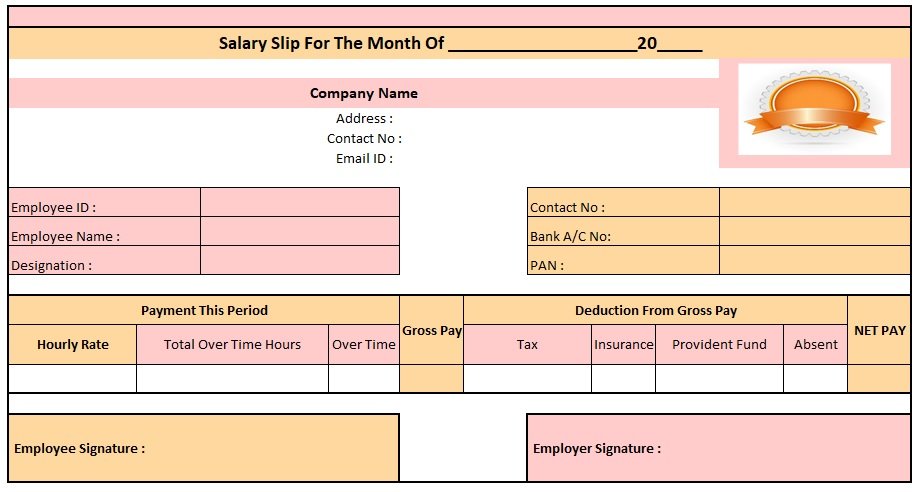 Salary Slip Template In Excel Free Download, Pay Slip Format Excel
