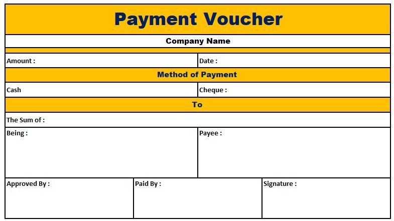 Payment Voucher Format In Excel,Cash, Bank, Advance