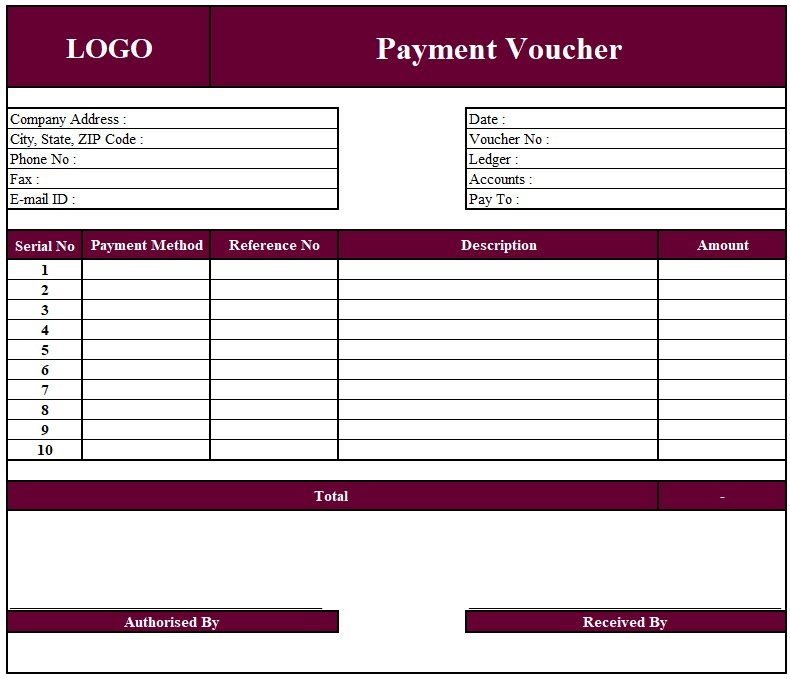Sample Payment Vouchers in PDF