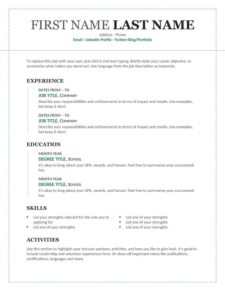 Modern Stylish Resume CV Format Download in Word PDF