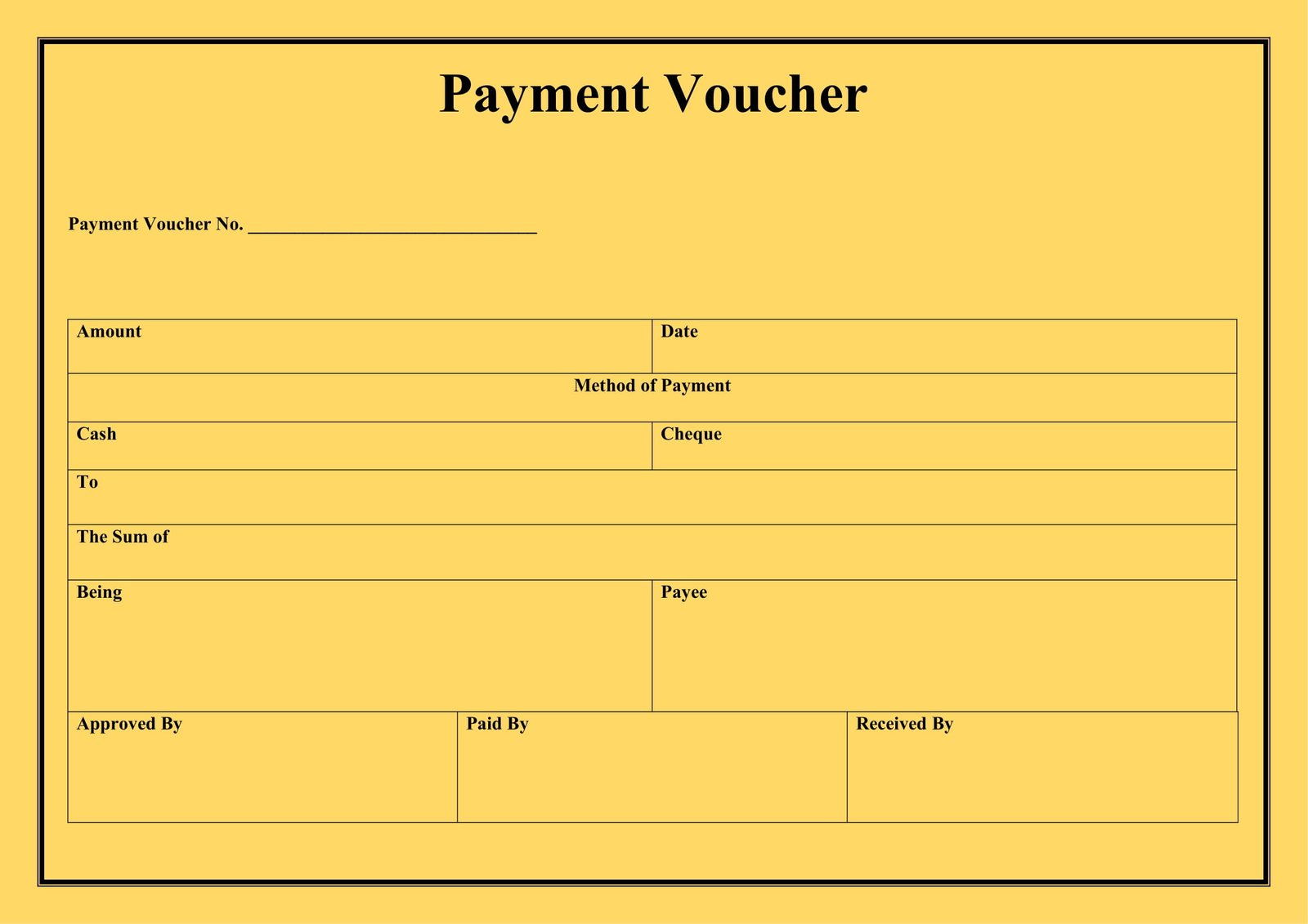 Payment Voucher Format