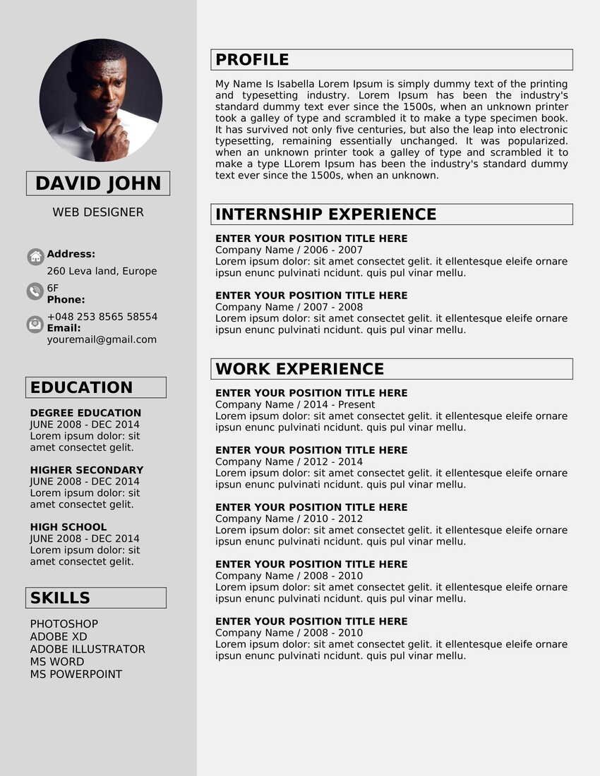 2 Page Resume Template Free Download Word docx pdf 