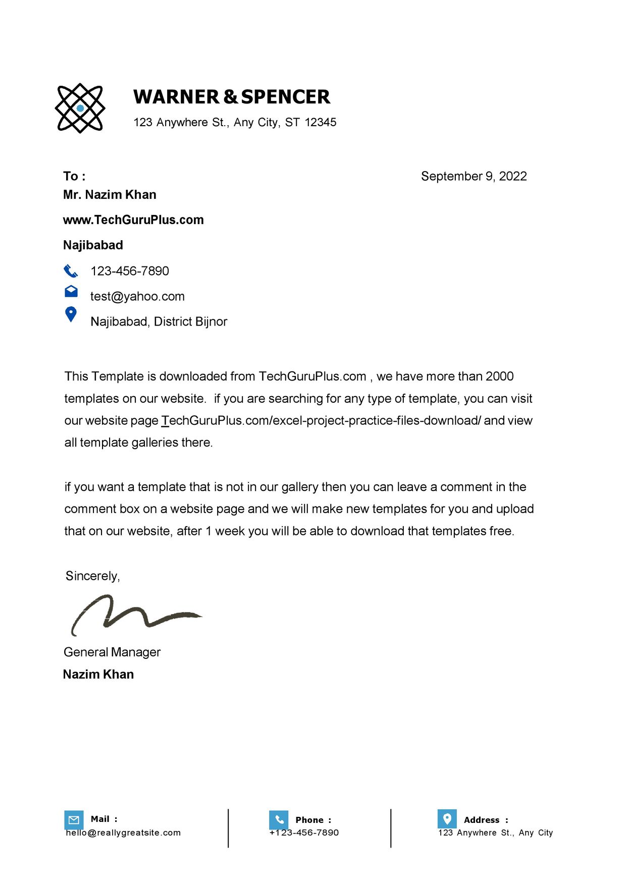 Editable Stylish Free Letter Headed Paper Design docx Word PDF 