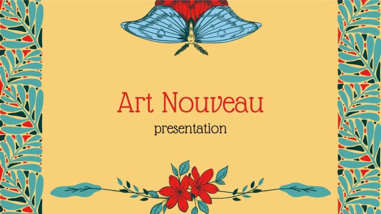 Art Nouveau Style Presentation Presentation Powerpoint Template Ppt