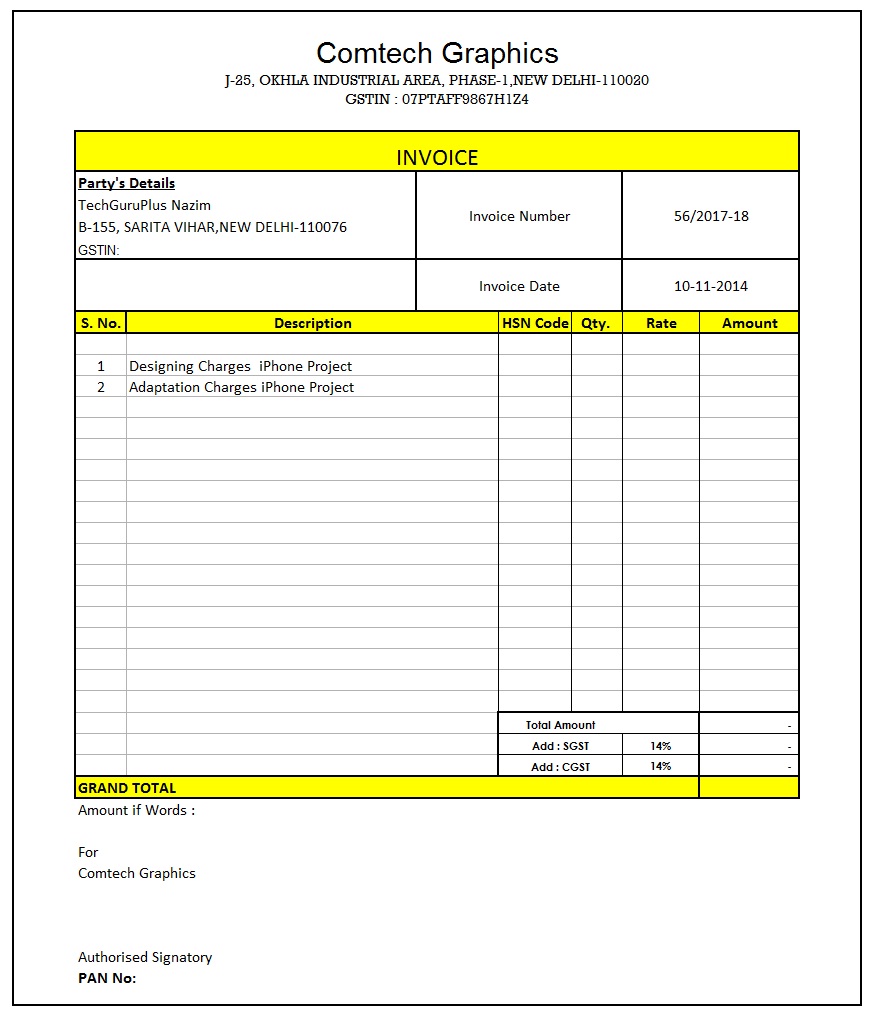 Excel Billing Template Make Invoice in Excel Free Download .xlsx 4