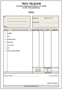 GST Invoice Format in Excel, Word, PDF and JPEG (Format No. 6)