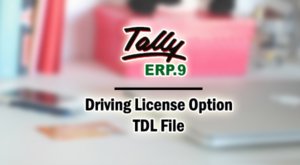 Driving License Option Add-on TDL File for Tally ERP 9