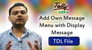Add Own Message Menu with Display Message (Tally ERP 9 Add-on .tdl File)