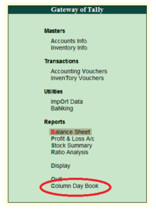 Own Colunm Daybook (Tally ERP 9 Add-on .tdl File)