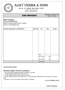 GST Invoice Format in Excel, Word (Format No. 23) .xls, .doc file