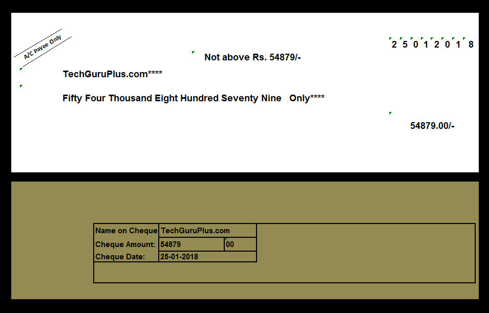 Excel Cheque Printing Template