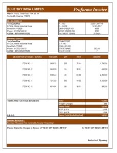 Top Proforma Invoice Template .xls