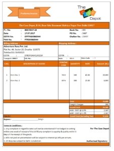 Proforma Invoice Format for Export in Excel