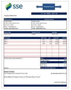 Proforma Invoice Template