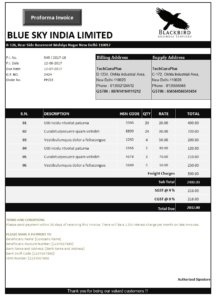 Proforma Invoice Template xls