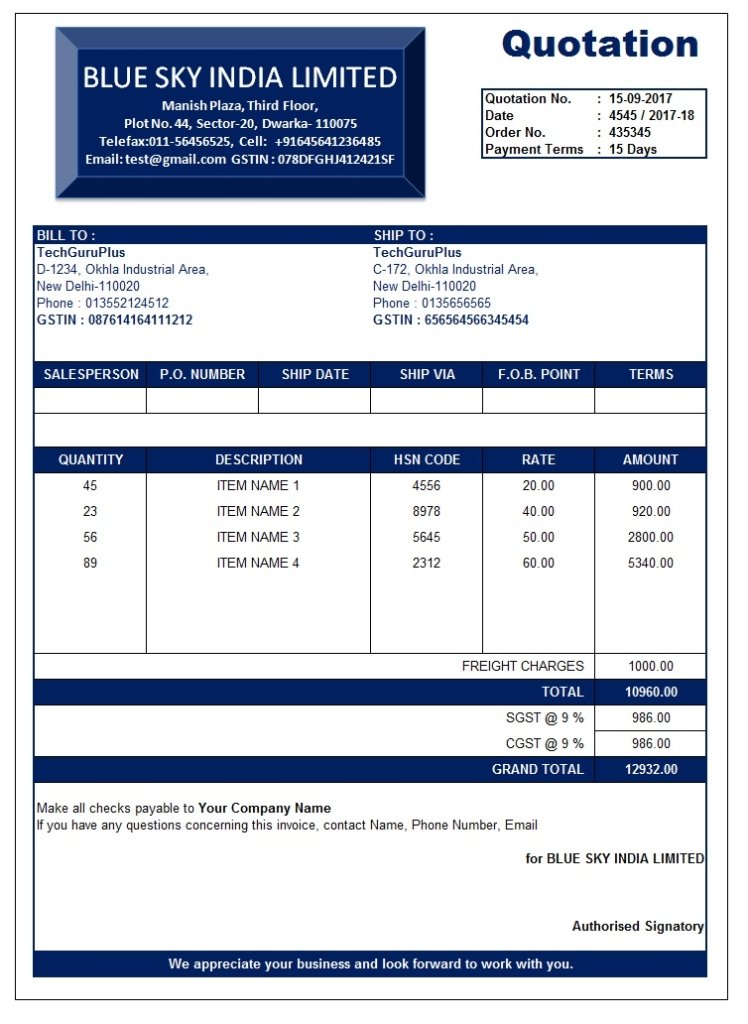 Quotation Templates Free Quotes for (Word, Excel and PDF)