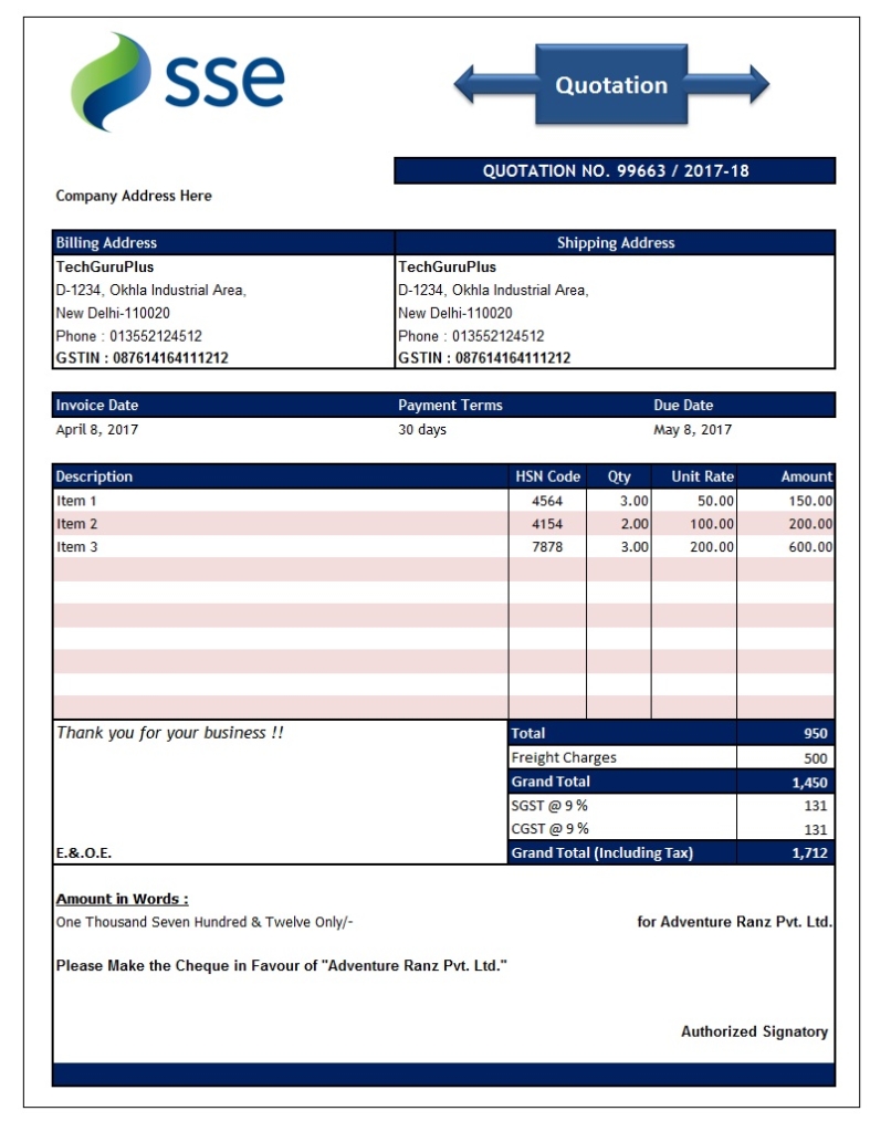 Quotation Template Gst Quotation Format Quotation Format - Vrogue