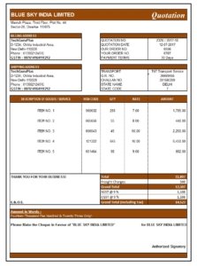 Quotation Format in Excel Free Download