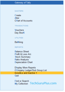 Tally Prime Make Field Invisible and Inactive TDL File