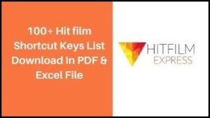 100+ Hitflim Shortcuts Keys Download In PDF & Excel File