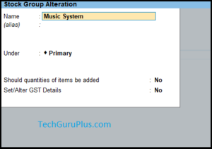 Tally Prime Stock GroupWise Inventory Total TDL file