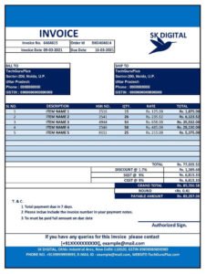 Awesome Template of GST Invoice Format in Excel (Download .xlsx file)