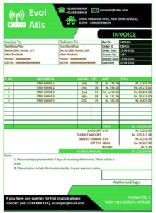 Commercial Template of GST Invoice Format in Excel (Download .xlsx file)