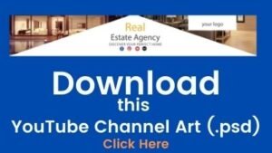 YouTube Channel Art Real Estate Design Free Download in PSD