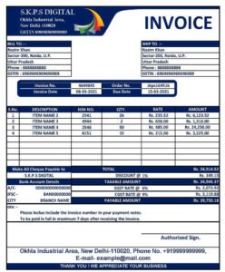 Creative with Colourful GST Invoice Format in Excel (Download .xlsx file)