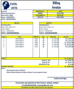 Latest GST Invoice Format in Excel (Download .xlsx file)