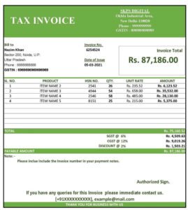 New GST Invoice Format in Excel (Download .xlsx file)