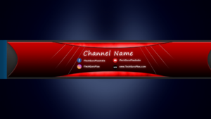 Red Background YouTube Channel Art Download PSD file for Photoshop