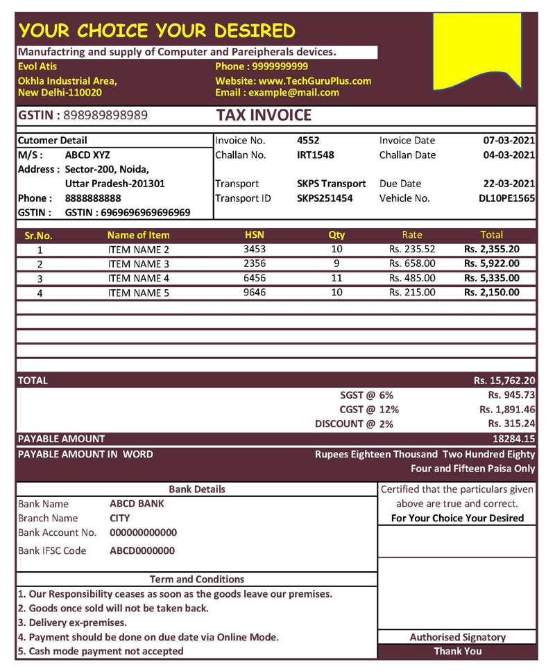 download-excel-format-of-tax-invoice-in-gst-chapter-8-tax-invoice