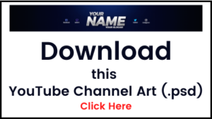 YouTube Channel Art Blue Background Download in PSD