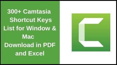 Camtasia Shortcut Keys