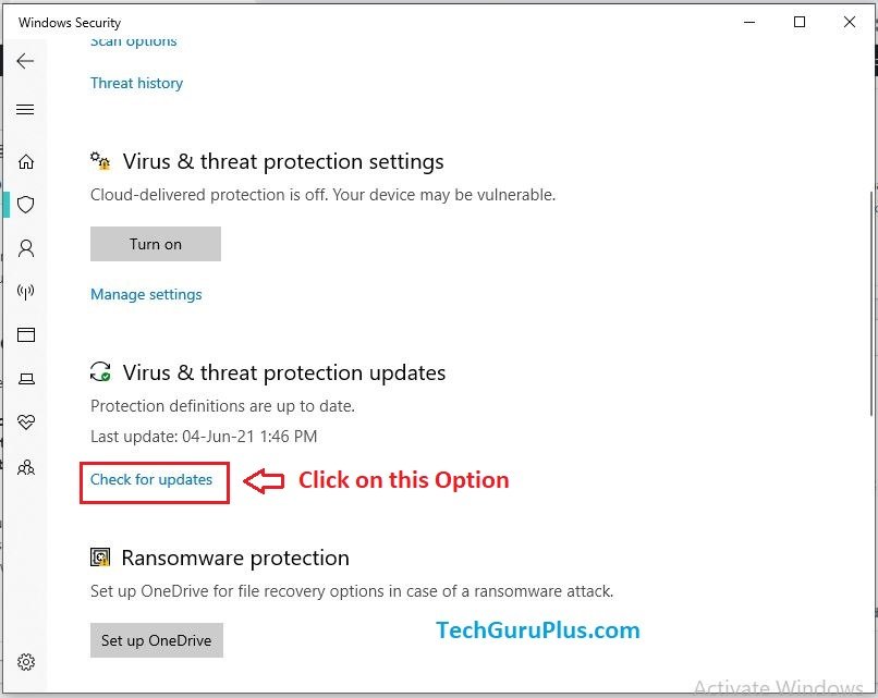 Check for Enable Microsoft Defender Antivirus Updates