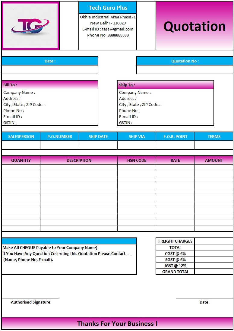 Cctv Camera Amc Quotation Format In Excel , Download Quotation Format in Excel