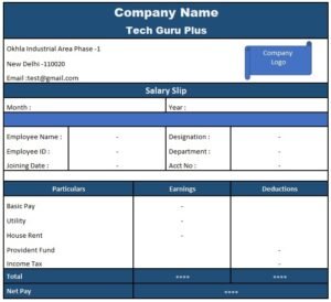 Employee Pay Slip Format | Salary Slip Format In Excel Download Free