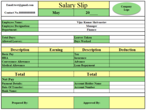 Employee Salary Slip Format | Salary Slip Format In Excel Download Free