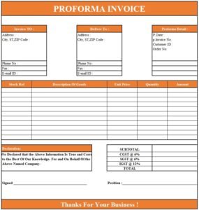 Importance Of Proforma Invoice | Download Proforma Invoice In Excel
