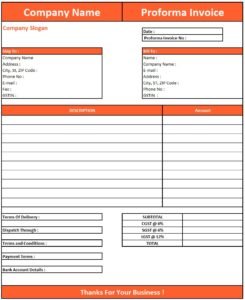 Proforma Invoice Format In Tally | Download Proforma Invoice In Excel