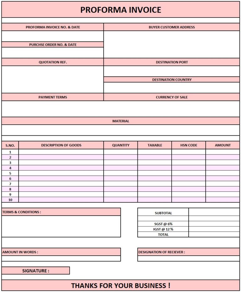 Proforma invoice in quickbooks download proforma invoice in excel