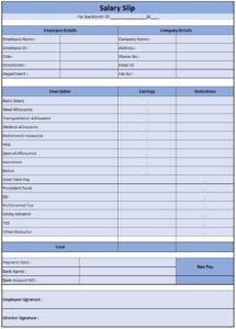 Pvt Ltd Company Salary Slip Format | Salary Slip Format In Excel Download Free