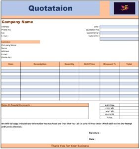 Quotation Format Letter | Download Quotation Format in Excel
