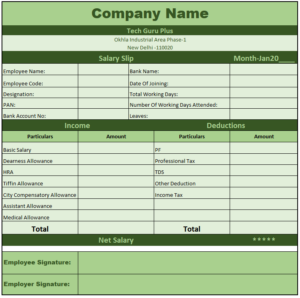 Salary Slip Format In Excel Download | Salary Slip Format In Excel Download Free