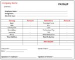 Simple Salary Slip Format For Small Organisation In Excel 