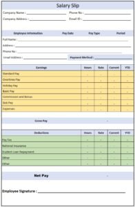 Simple Salary Slip Format For Small Organisation India | Salary Slip Format In Excel Download Free