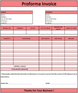 Proforma Invoice And Quotation | Download Proforma Invoice In Excel